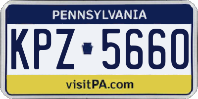 PA license plate KPZ5660