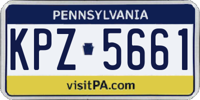 PA license plate KPZ5661