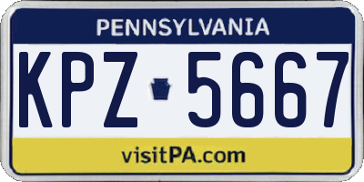 PA license plate KPZ5667