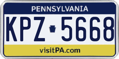 PA license plate KPZ5668