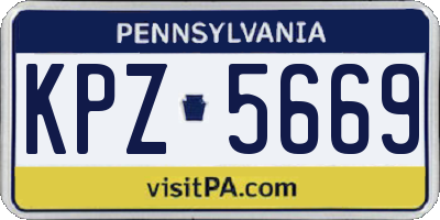 PA license plate KPZ5669