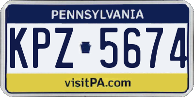 PA license plate KPZ5674