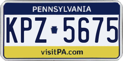PA license plate KPZ5675