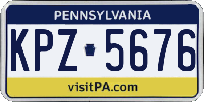 PA license plate KPZ5676