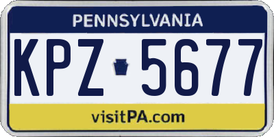 PA license plate KPZ5677