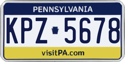 PA license plate KPZ5678