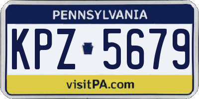 PA license plate KPZ5679