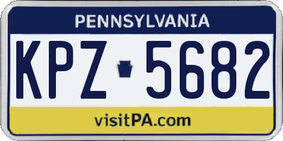 PA license plate KPZ5682