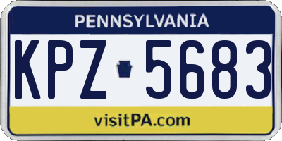 PA license plate KPZ5683