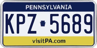 PA license plate KPZ5689