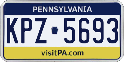 PA license plate KPZ5693