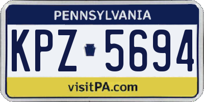 PA license plate KPZ5694
