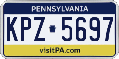 PA license plate KPZ5697