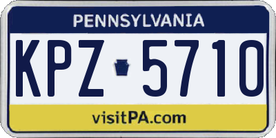 PA license plate KPZ5710