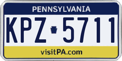 PA license plate KPZ5711