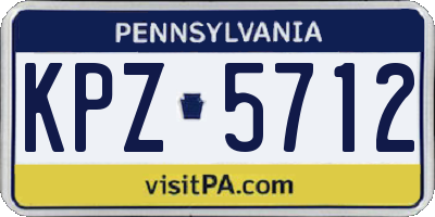 PA license plate KPZ5712