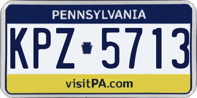 PA license plate KPZ5713