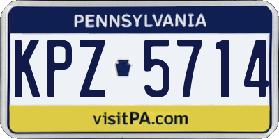 PA license plate KPZ5714