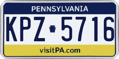 PA license plate KPZ5716