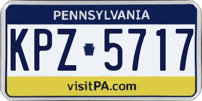 PA license plate KPZ5717