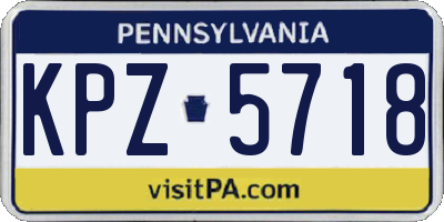 PA license plate KPZ5718