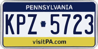 PA license plate KPZ5723
