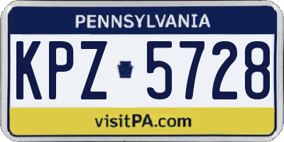 PA license plate KPZ5728