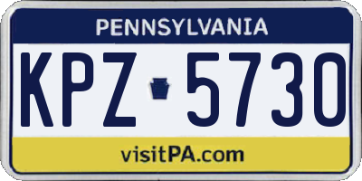 PA license plate KPZ5730