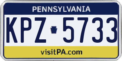 PA license plate KPZ5733