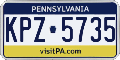 PA license plate KPZ5735