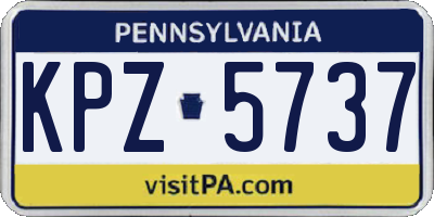 PA license plate KPZ5737
