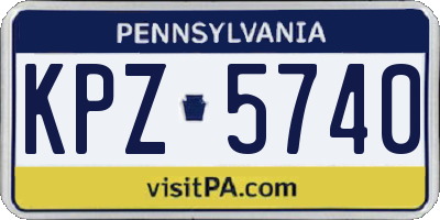 PA license plate KPZ5740