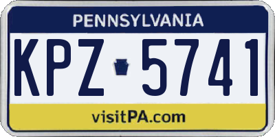 PA license plate KPZ5741
