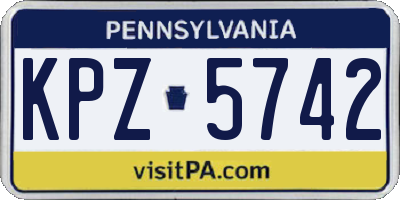 PA license plate KPZ5742
