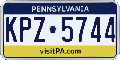 PA license plate KPZ5744