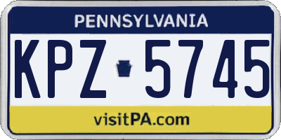 PA license plate KPZ5745