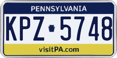 PA license plate KPZ5748