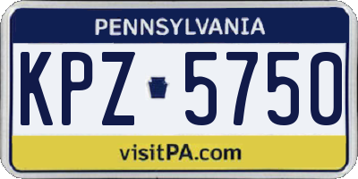 PA license plate KPZ5750