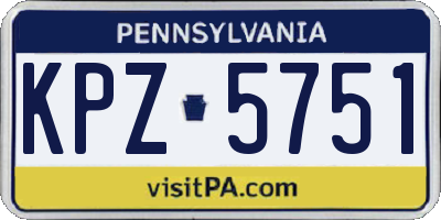 PA license plate KPZ5751