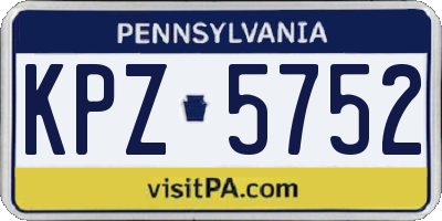 PA license plate KPZ5752
