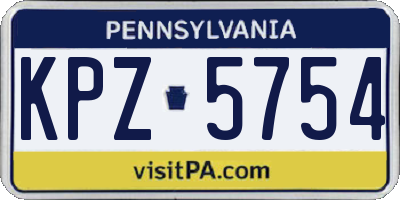 PA license plate KPZ5754