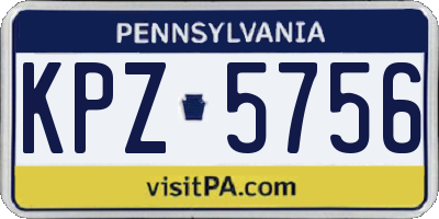 PA license plate KPZ5756