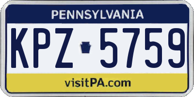 PA license plate KPZ5759
