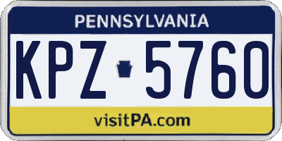 PA license plate KPZ5760