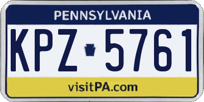 PA license plate KPZ5761