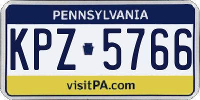 PA license plate KPZ5766