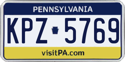 PA license plate KPZ5769