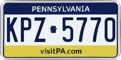 PA license plate KPZ5770