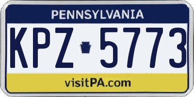 PA license plate KPZ5773