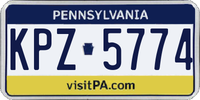 PA license plate KPZ5774